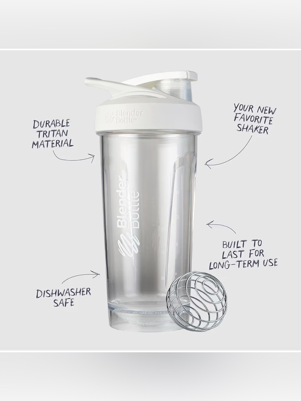 BlenderBottle Shaker On the go Pre Workout Protein Electrolytes Greens Mixer NEW - Picture 7 of 9